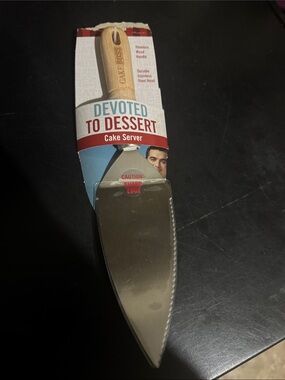 Devoted to Dessert Stainless Cake Server with Wood Handle - Natural